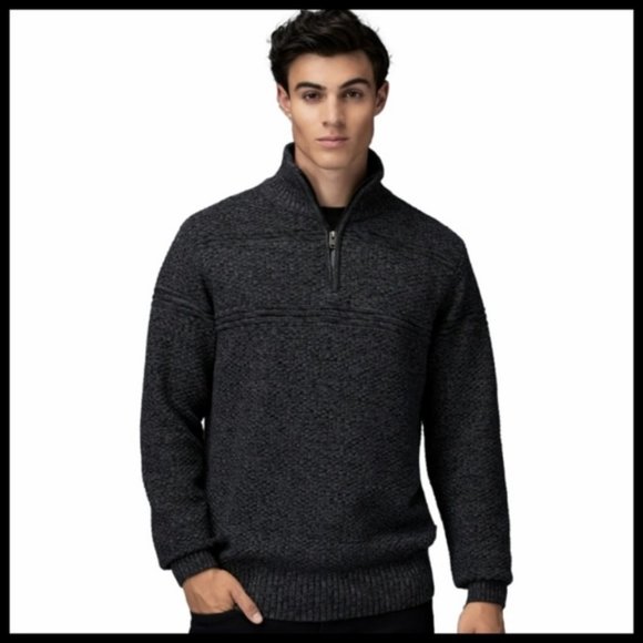 NWT Tip Top Tailors Modern Fit Textured Jacquard Quarter-Zip Mock Neck S… - Picture 1 of 13